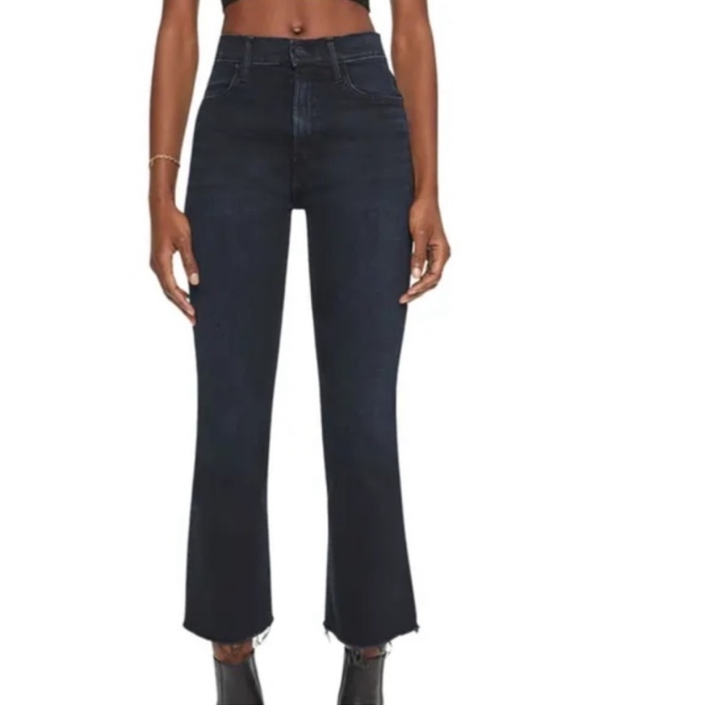 MOTHER The Hustler Frayed High Waist Ankle
Flare Jeans in Night In Paris 0897